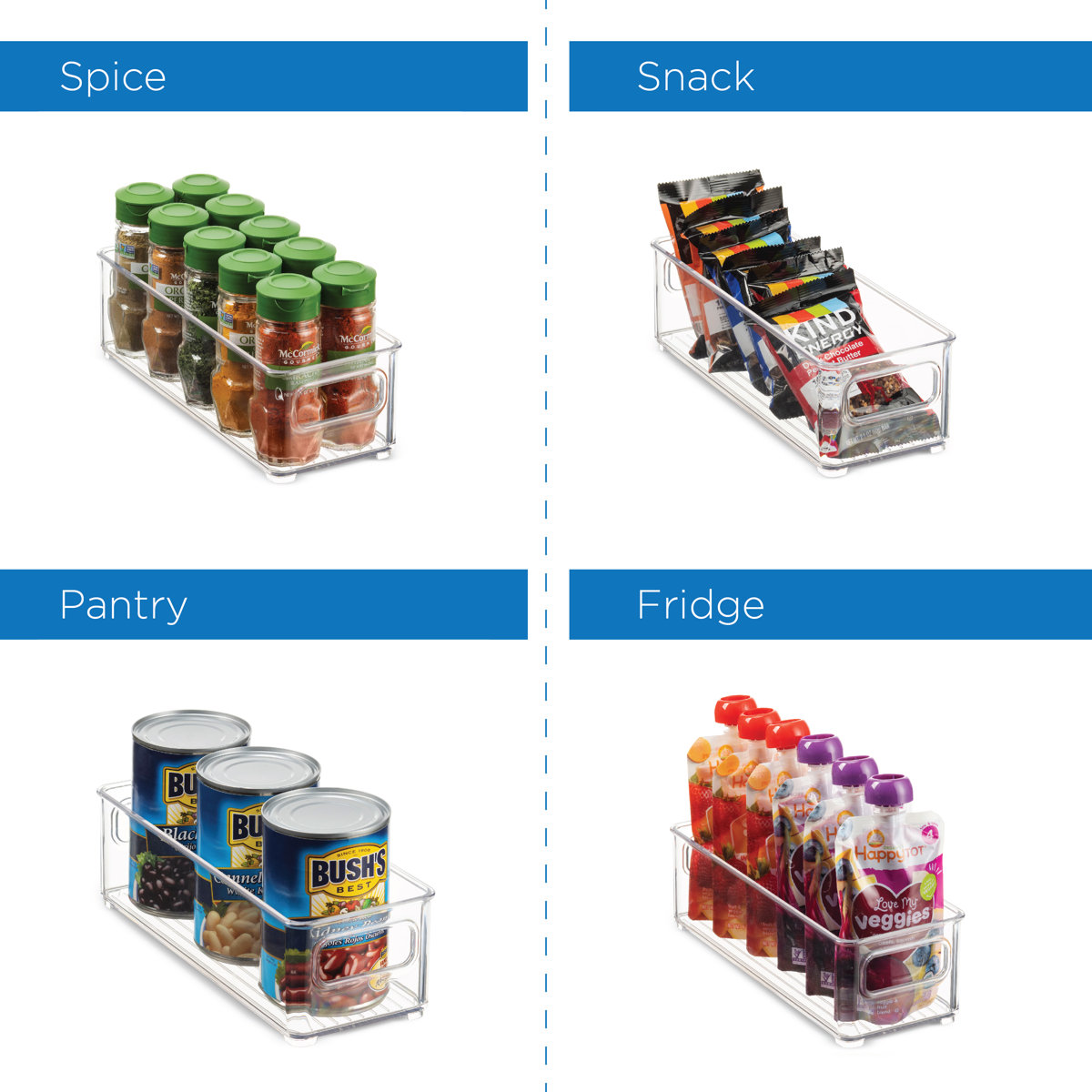 Refrigerator Food Storage Bins 8 Pack (Set of 8)